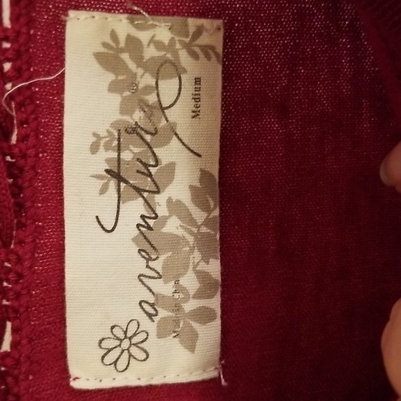 Aventura Red Crosshatch Detail Long Sleeve Shirt - M - Picture 4 of 5